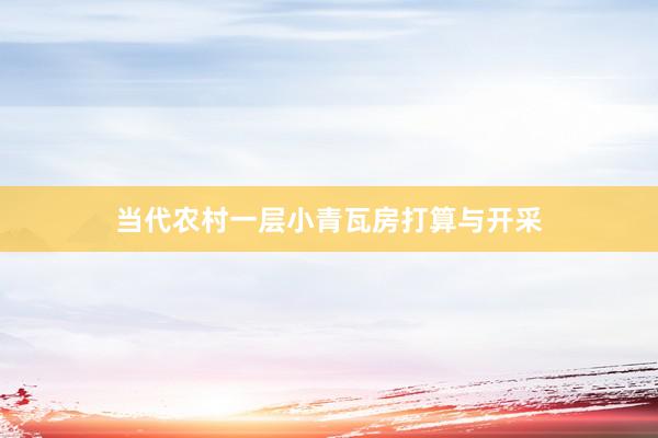 当代农村一层小青瓦房打算与开采