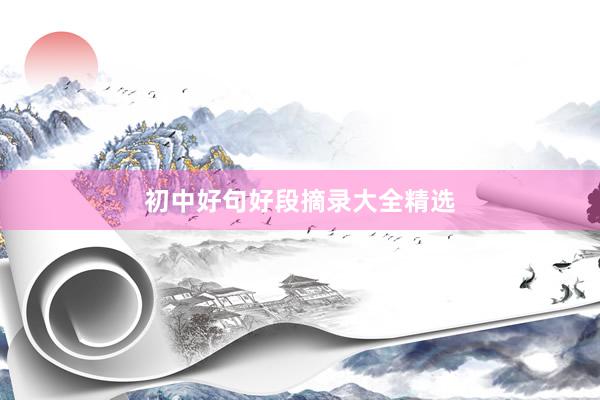初中好句好段摘录大全精选