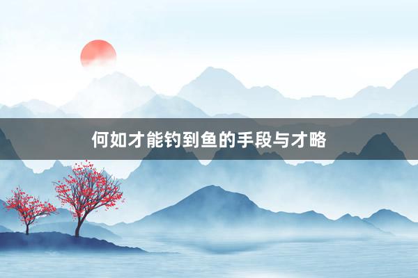 何如才能钓到鱼的手段与才略