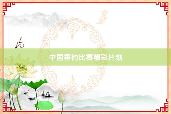 中国垂钓比赛精彩片刻