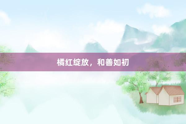 橘红绽放，和善如初